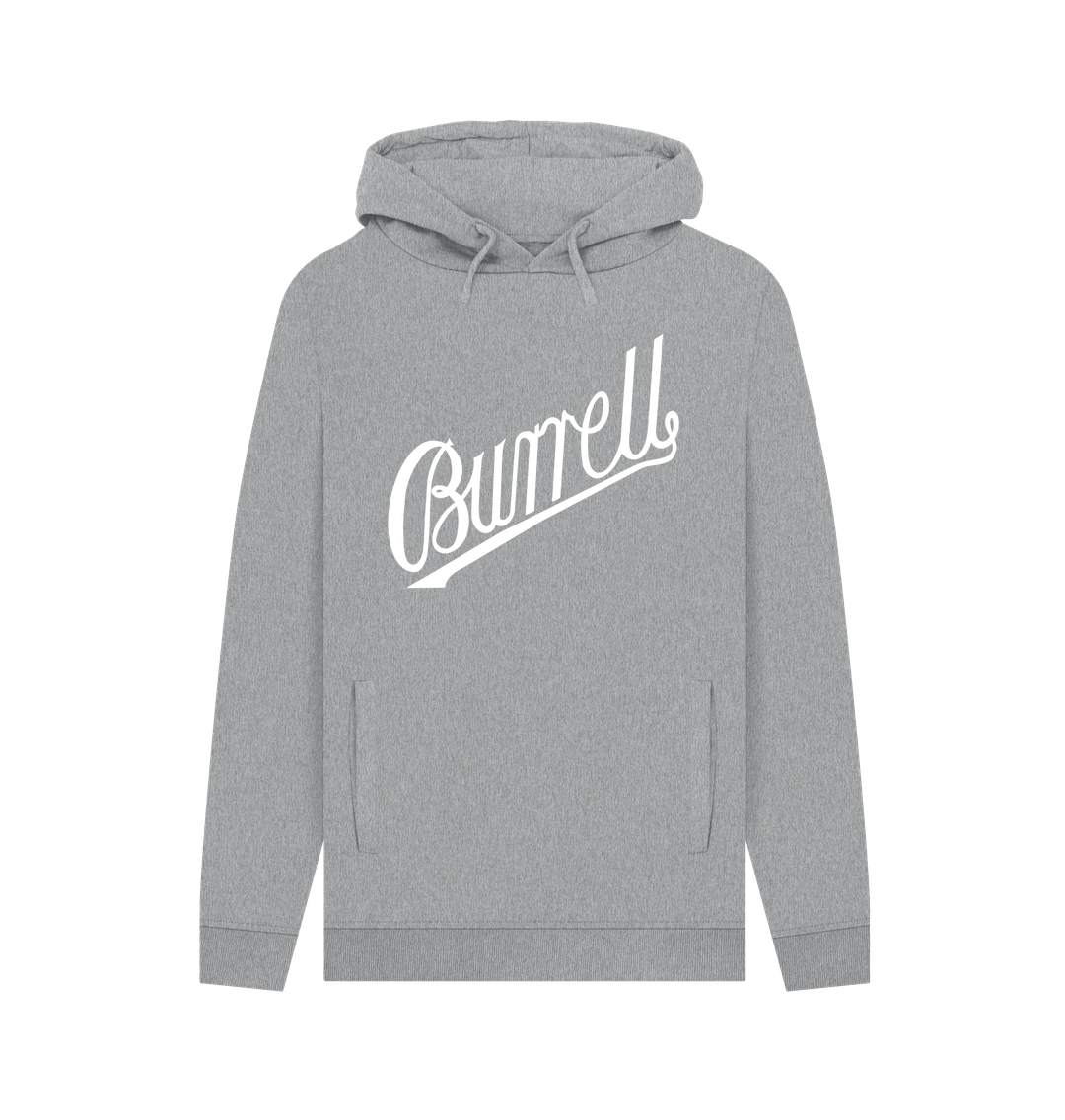 Light Heather Burrell Script Hoodie - Large Logo