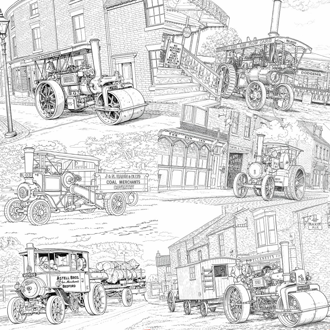 The Traction Engine Colouring Book
