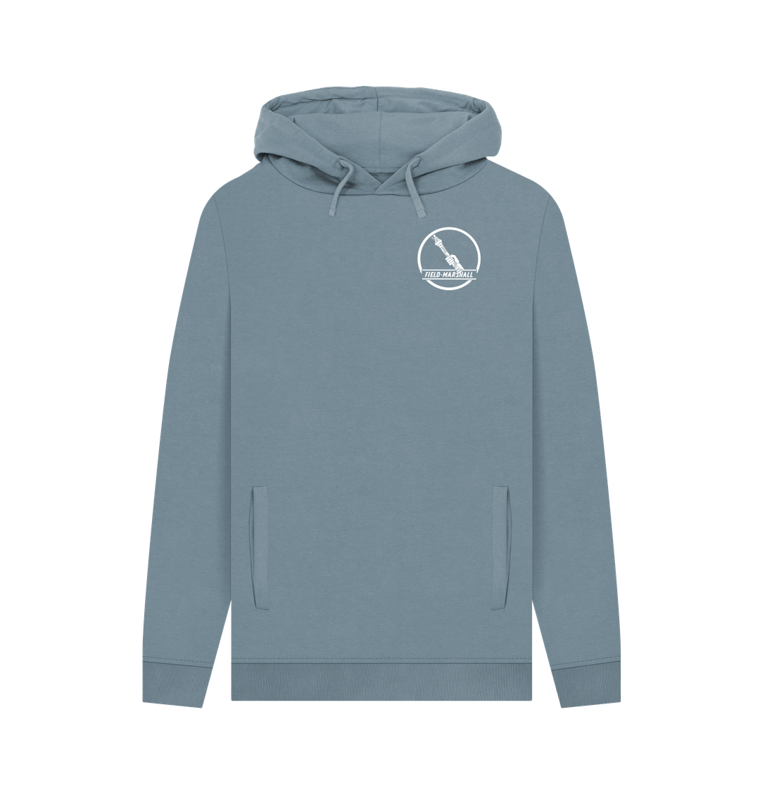 Stone Blue Field Marshall Hoodie - Logo Front and Rear