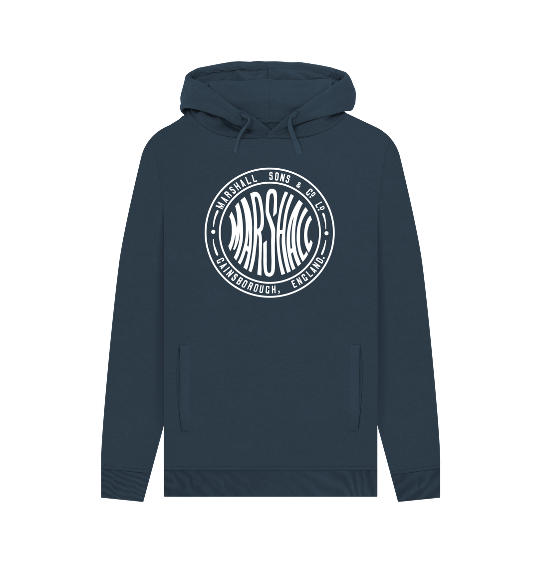 Navy Marshall Round Hoodie - Large Logo