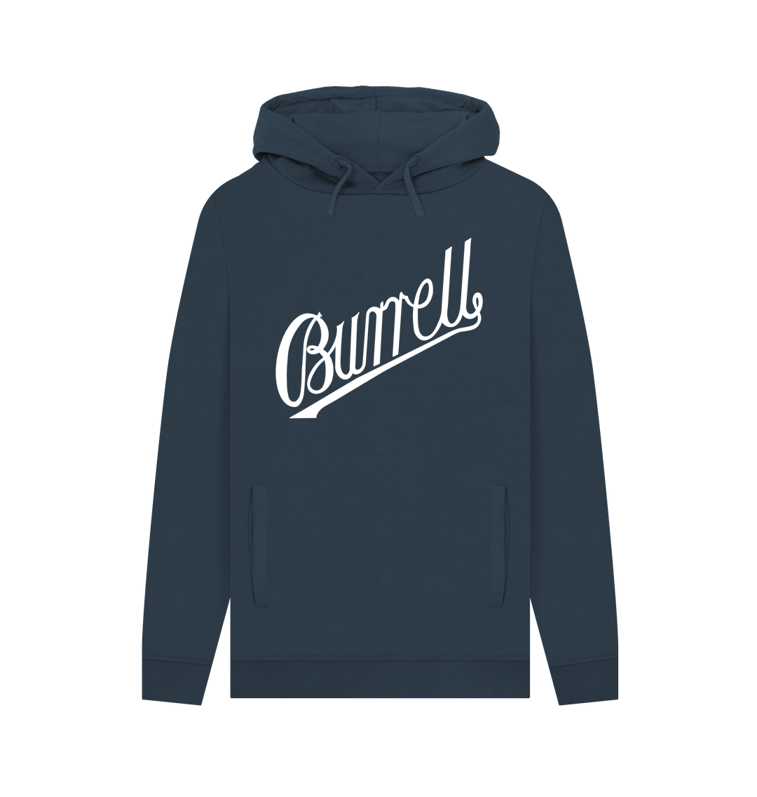 Navy Burrell Script Hoodie - Large Logo