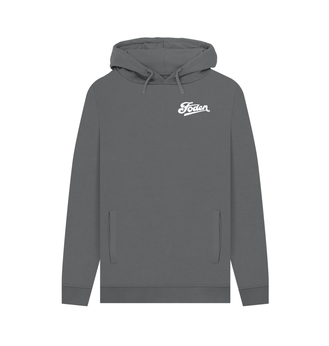 Slate Grey Foden Script Hoodie - Front and Rear