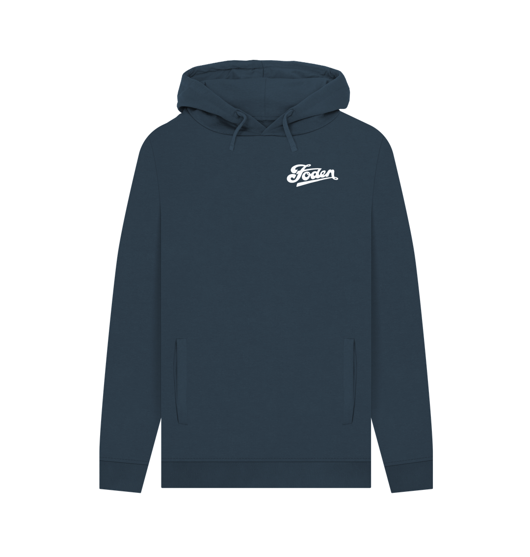 Navy Foden Script Hoodie - Front and Rear